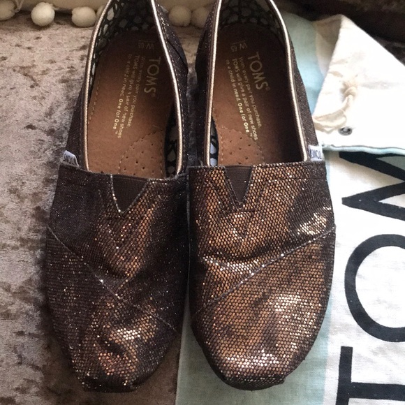 Glitter Toms bronze bag included - Picture 2 of 5